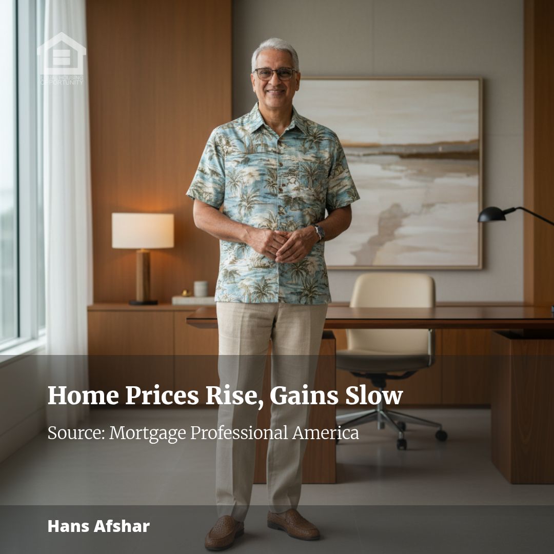 Home prices up annually but monthly gains continue to ease